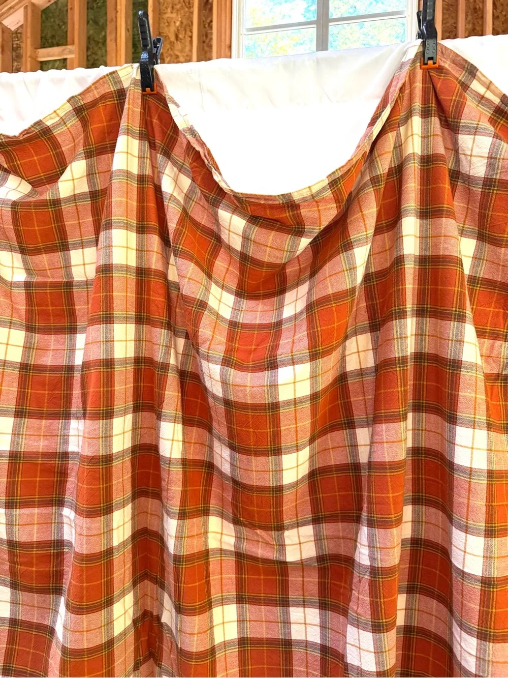 Autumn Orange Tartan Tablecloth